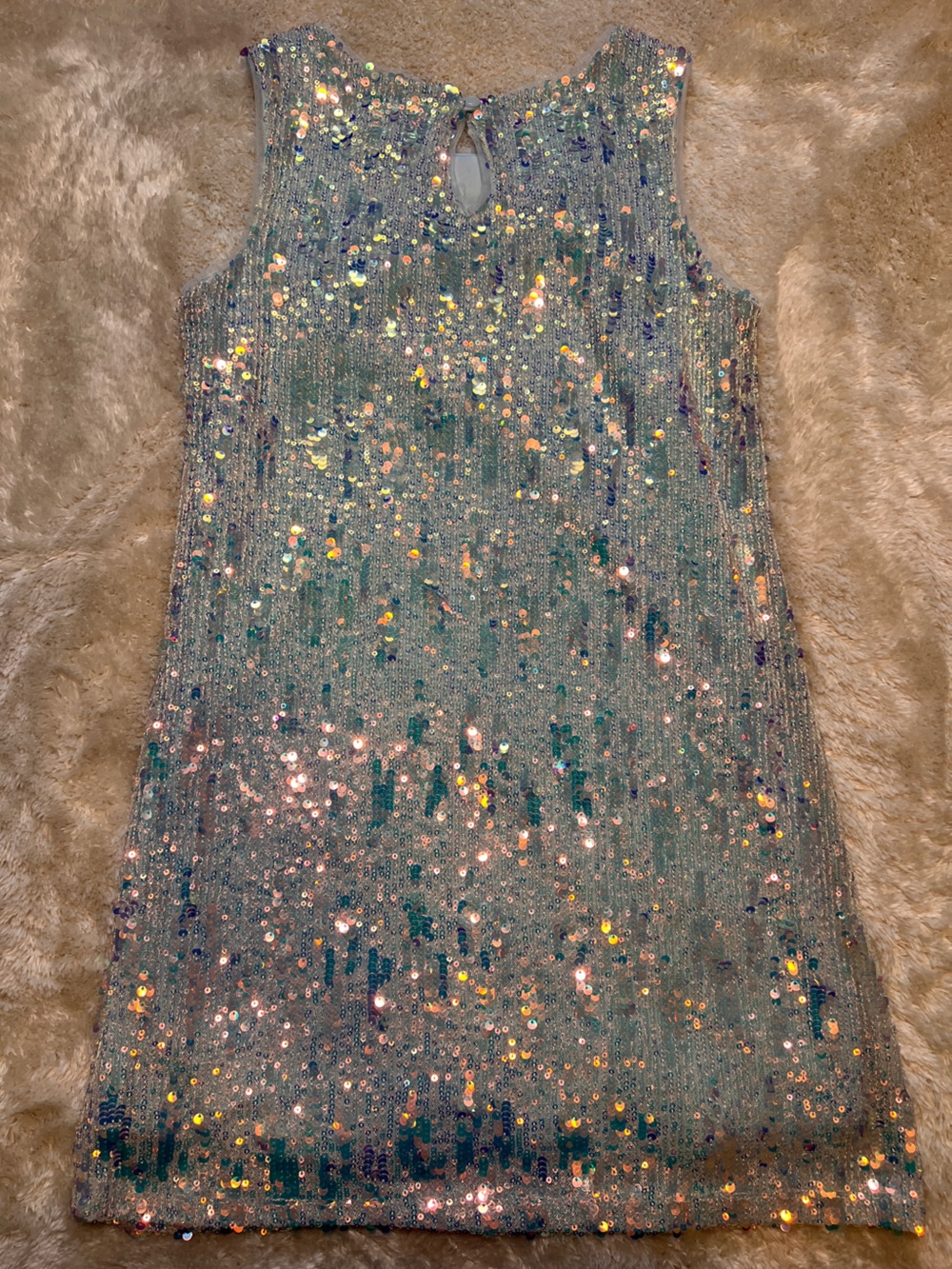 lilt Girls' Iridescent Sequin Shift Dress - Light Blue - Picture 2 of 4